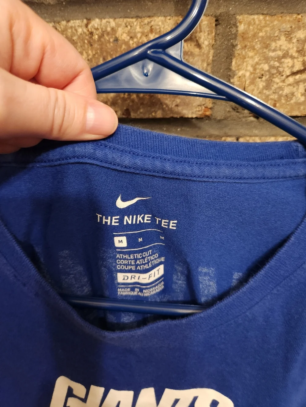 Nike Royal Blue Graphic Tee with White Logo Size Med - Picture 2 of 3